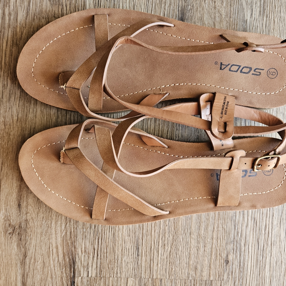 Soda Women's Brown Strappy Sandals